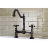 Duchess KS1175PKX Two-Handle 2-Hole Deck Mount Bridge Kitchen Faucet, Oil Rubbed Bronze