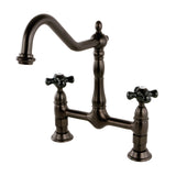 Duchess KS1175PKX Two-Handle 2-Hole Deck Mount Bridge Kitchen Faucet, Oil Rubbed Bronze