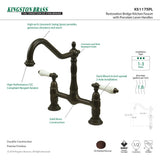 Heritage KS1175PL Two-Handle 2-Hole Deck Mount Bridge Kitchen Faucet, Oil Rubbed Bronze