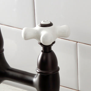 Heritage KS1175PX Two-Handle 2-Hole Deck Mount Bridge Kitchen Faucet, Oil Rubbed Bronze