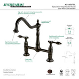 Tudor KS1175TAL Two-Handle 2-Hole Deck Mount Bridge Kitchen Faucet, Oil Rubbed Bronze