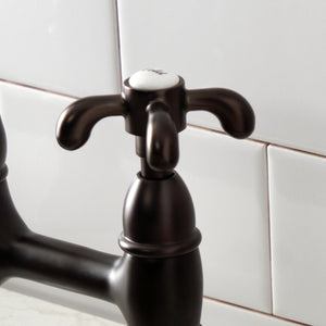 French Country KS1175TX Two-Handle 2-Hole Deck Mount Bridge Kitchen Faucet, Oil Rubbed Bronze