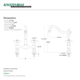 Heritage KS1178AX Two-Handle 2-Hole Deck Mount Bridge Kitchen Faucet, Brushed Nickel