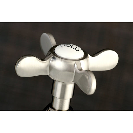 Essex KS1178BEX Two-Handle 2-Hole Deck Mount Bridge Kitchen Faucet, Brushed Nickel