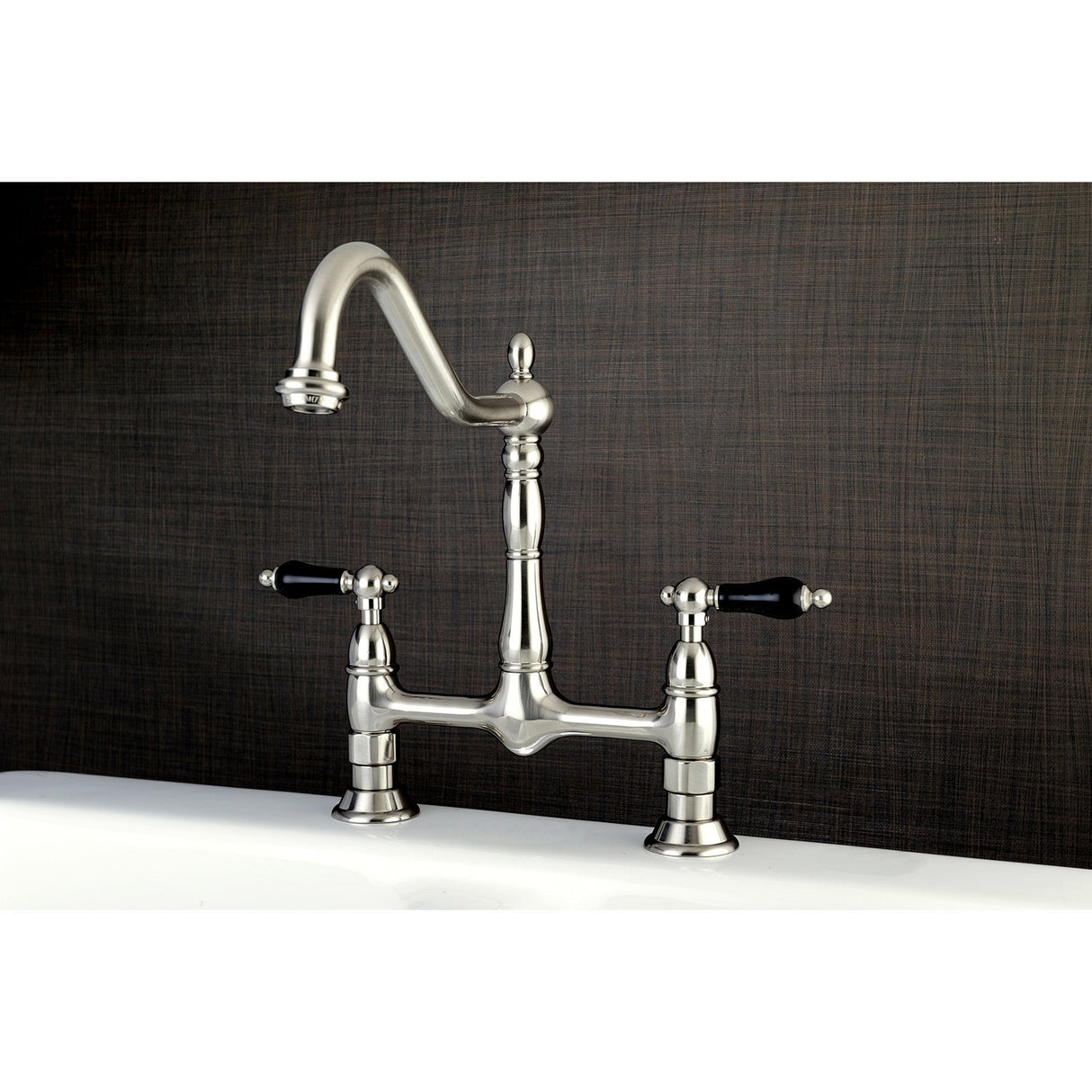 Duchess KS1178PKL Two-Handle 2-Hole Deck Mount Bridge Kitchen Faucet, Brushed Nickel