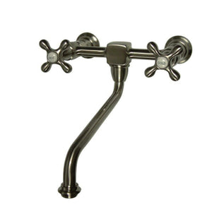 Heritage KS1208AX Two-Handle 2-Hole Wall Mount Kitchen Faucet, Brushed Nickel