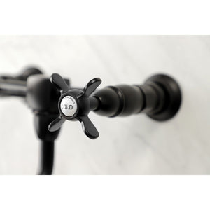 Essex KS1210BEX Two-Handle 2-Hole Wall Mount Bathroom Faucet, Matte Black