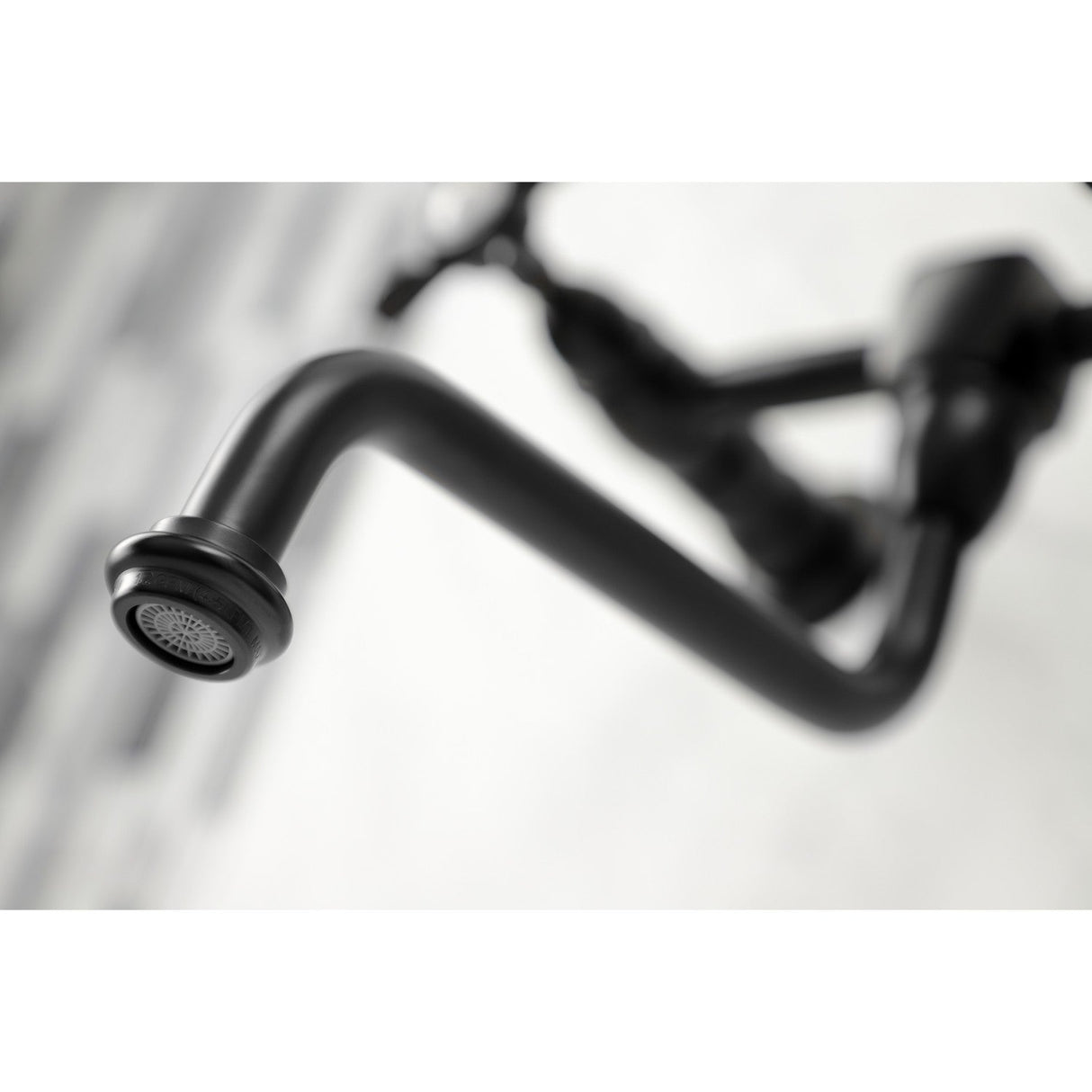 Essex KS1210BEX Two-Handle 2-Hole Wall Mount Bathroom Faucet, Matte Black