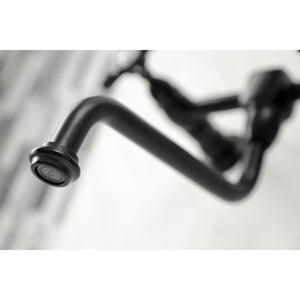 Essex KS1210BEX Two-Handle 2-Hole Wall Mount Bathroom Faucet, Matte Black