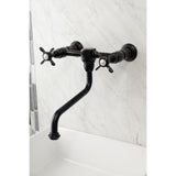 Essex KS1210BEX Two-Handle 2-Hole Wall Mount Bathroom Faucet, Matte Black