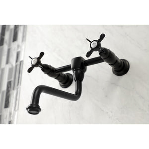 Essex KS1210BEX Two-Handle 2-Hole Wall Mount Bathroom Faucet, Matte Black