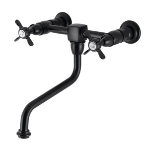Essex KS1210BEX Two-Handle 2-Hole Wall Mount Bathroom Faucet, Matte Black