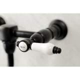 Bel-Air KS1210BPL Two-Handle 2-Hole Wall Mount Bathroom Faucet, Matte Black