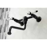 Bel-Air KS1210BPL Two-Handle 2-Hole Wall Mount Bathroom Faucet, Matte Black