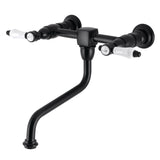 Bel-Air KS1210BPL Two-Handle 2-Hole Wall Mount Bathroom Faucet, Matte Black