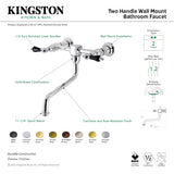Duchess KS1210PKL Two-Handle 2-Hole Wall Mount Bathroom Faucet, Matte Black