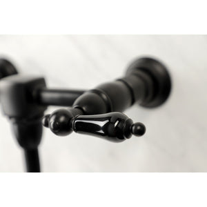 Duchess KS1210PKL Two-Handle 2-Hole Wall Mount Bathroom Faucet, Matte Black