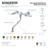 Heritage KS1210PL Two-Handle 2-Hole Wall Mount Bathroom Faucet, Matte Black