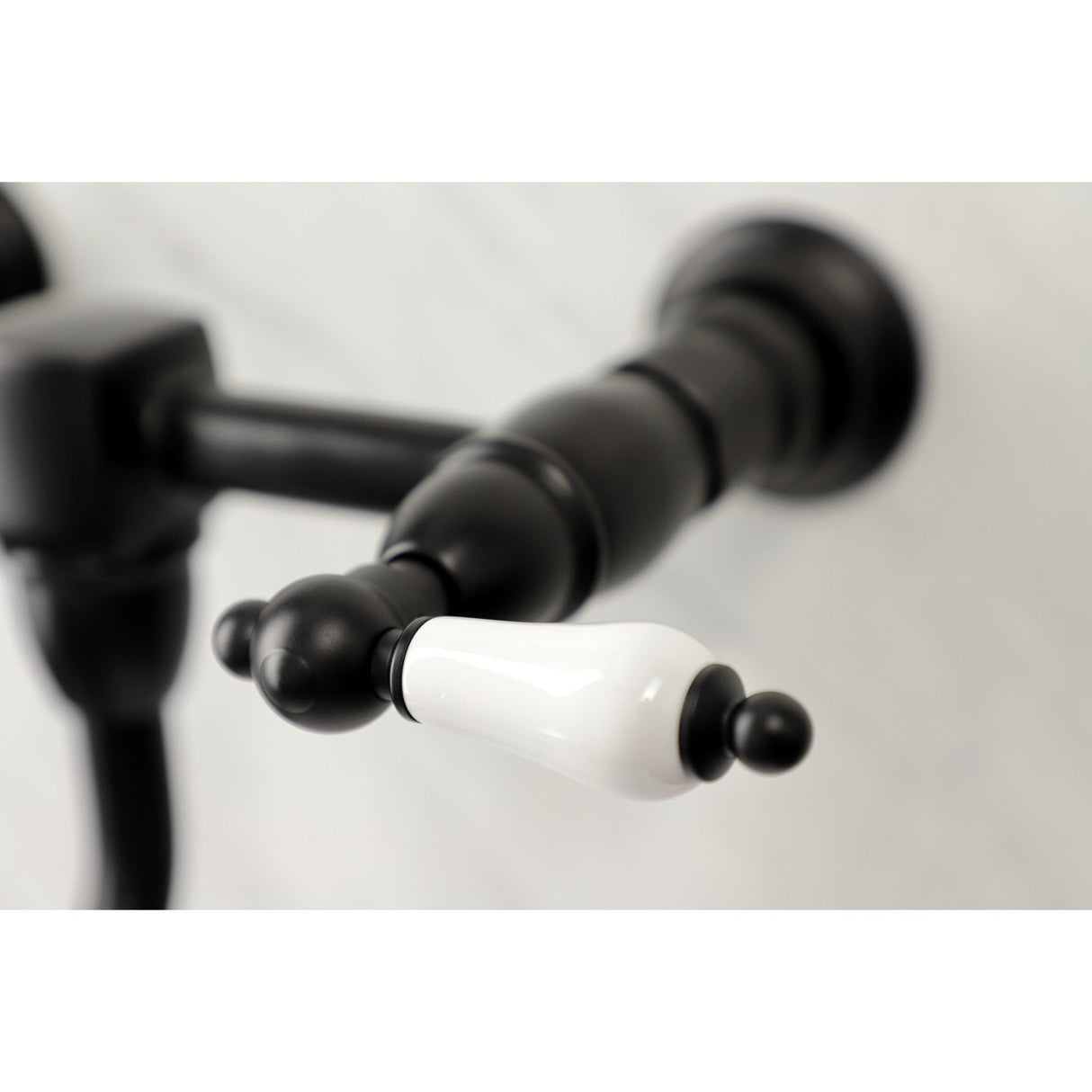 Heritage KS1210PL Two-Handle 2-Hole Wall Mount Bathroom Faucet, Matte Black