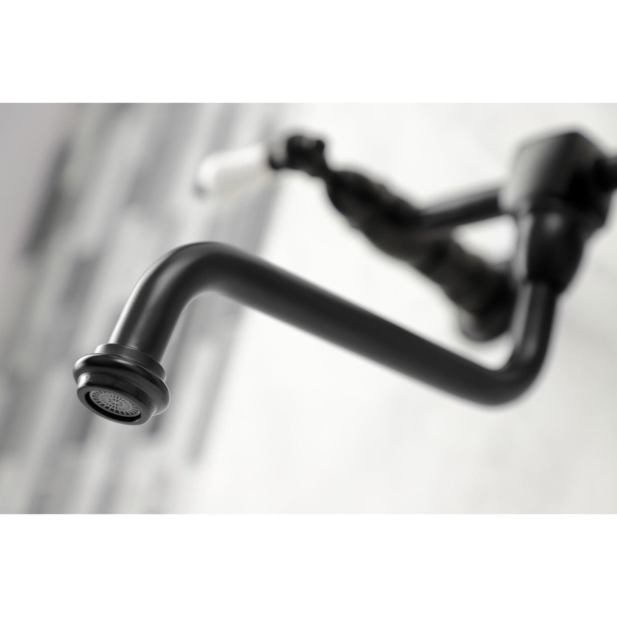 Heritage KS1210PL Two-Handle 2-Hole Wall Mount Bathroom Faucet, Matte Black