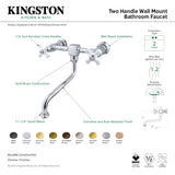 Heritage KS1210PX Two-Handle 2-Hole Wall Mount Bathroom Faucet, Matte Black