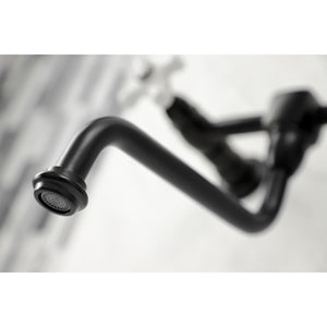 Heritage KS1210PX Two-Handle 2-Hole Wall Mount Bathroom Faucet, Matte Black