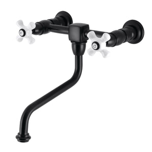 Heritage KS1210PX Two-Handle 2-Hole Wall Mount Bathroom Faucet, Matte Black