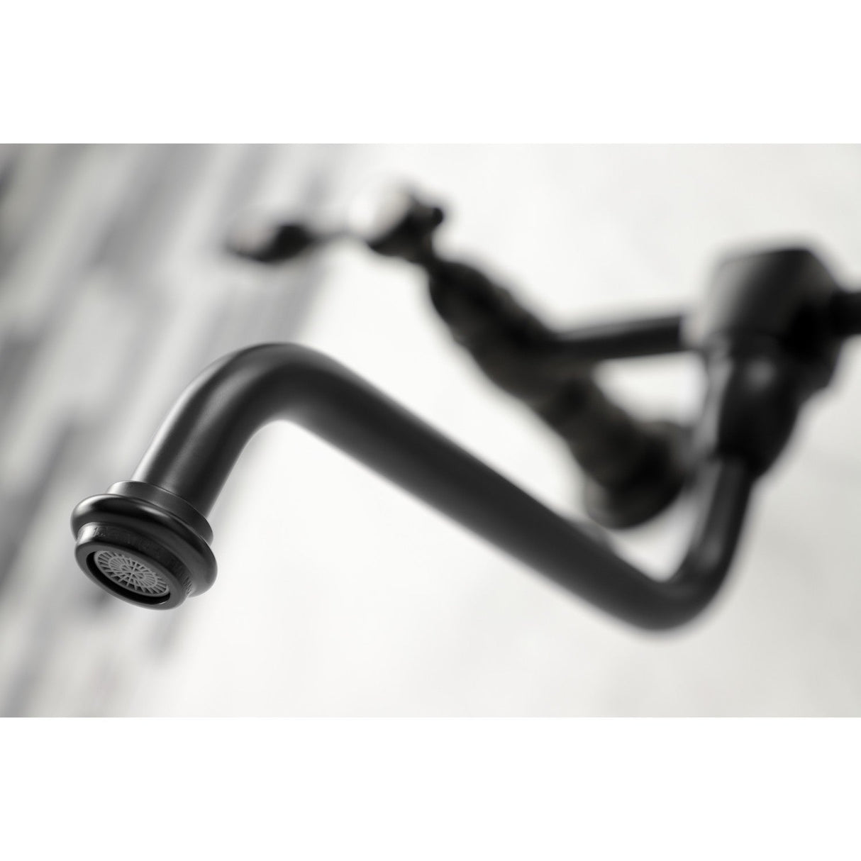 Tudor KS1210TAL Two-Handle 2-Hole Wall Mount Bathroom Faucet, Matte Black