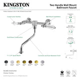 Wilshire KS1210WLL Two-Handle 2-Hole Wall Mount Bathroom Faucet, Matte Black