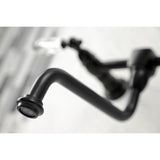 Wilshire KS1210WLL Two-Handle 2-Hole Wall Mount Bathroom Faucet, Matte Black