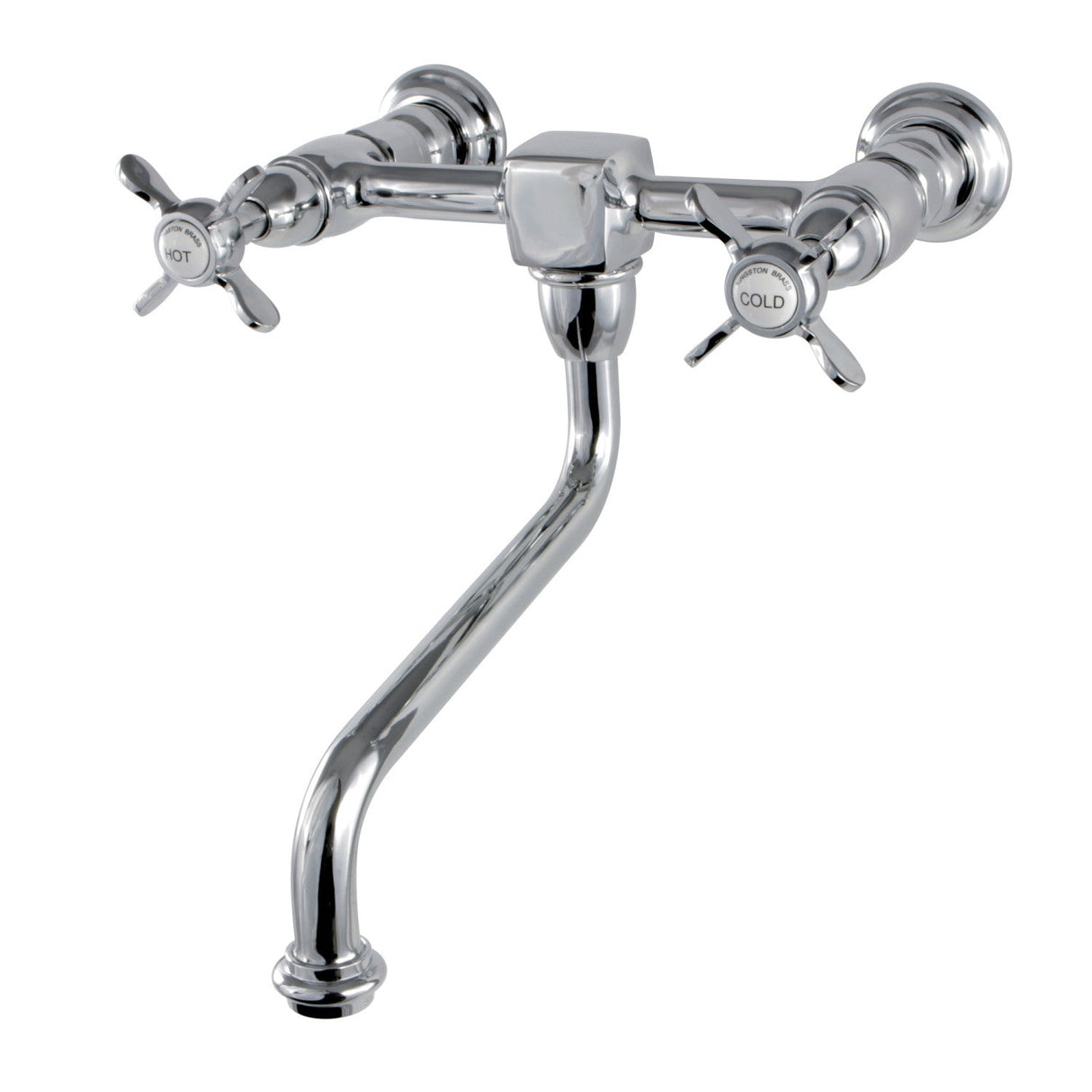 Essex KS1211BEX Two-Handle 2-Hole Wall Mount Bathroom Faucet, Polished Chrome