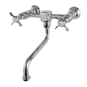 Essex KS1211BEX Two-Handle 2-Hole Wall Mount Bathroom Faucet, Polished Chrome