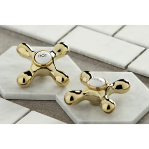 Heritage KS1212AX Two-Handle 2-Hole Wall Mount Bathroom Faucet, Polished Brass
