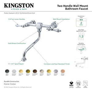 Heritage KS1215AL Two-Handle 2-Hole Wall Mount Bathroom Faucet, Oil Rubbed Bronze