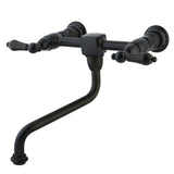 Heritage KS1215AL Two-Handle 2-Hole Wall Mount Bathroom Faucet, Oil Rubbed Bronze