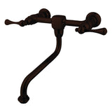 Heritage KS1215BL Two-Handle 2-Hole Wall Mount Bathroom Faucet, Oil Rubbed Bronze