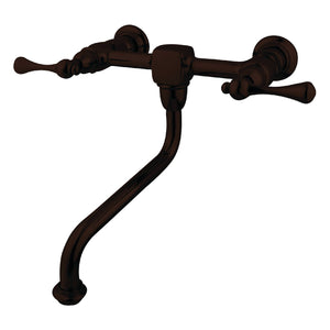 Heritage KS1215BL Two-Handle 2-Hole Wall Mount Bathroom Faucet, Oil Rubbed Bronze
