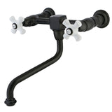 Heritage KS1215PX Two-Handle 2-Hole Wall Mount Bathroom Faucet, Oil Rubbed Bronze