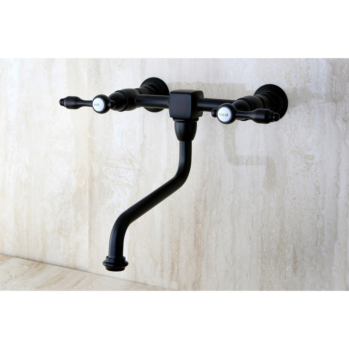 Tudor KS1215TAL Two-Handle 2-Hole Wall Mount Bathroom Faucet, Oil Rubbed Bronze