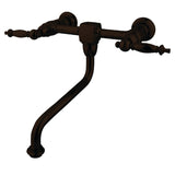 Heritage KS1215TL Two-Handle 2-Hole Wall Mount Bathroom Faucet, Oil Rubbed Bronze