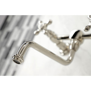Heritage KS1216AX Two-Handle 2-Hole Wall Mount Bathroom Faucet, Polished Nickel