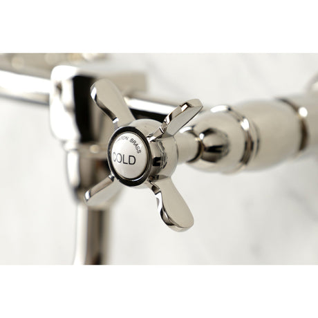 Essex KS1216BEX Two-Handle 2-Hole Wall Mount Bathroom Faucet, Polished Nickel