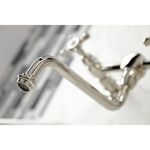 Essex KS1216BEX Two-Handle 2-Hole Wall Mount Bathroom Faucet, Polished Nickel