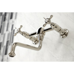 Essex KS1216BEX Two-Handle 2-Hole Wall Mount Bathroom Faucet, Polished Nickel