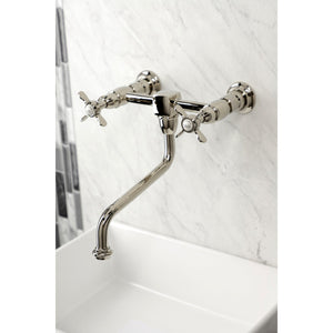 Essex KS1216BEX Two-Handle 2-Hole Wall Mount Bathroom Faucet, Polished Nickel