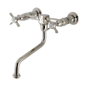 Essex KS1216BEX Two-Handle 2-Hole Wall Mount Bathroom Faucet, Polished Nickel