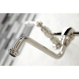 Bel-Air KS1216BPL Two-Handle 2-Hole Wall Mount Bathroom Faucet, Polished Nickel