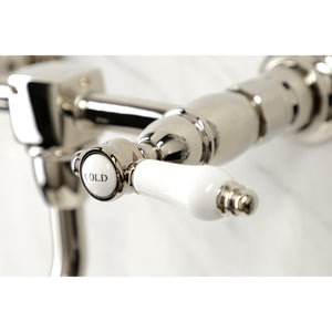 Bel-Air KS1216BPL Two-Handle 2-Hole Wall Mount Bathroom Faucet, Polished Nickel