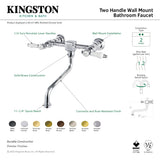 Bel-Air KS1218BPL Two-Handle 2-Hole Wall Mount Bathroom Faucet, Brushed Nickel