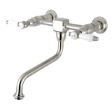 Bel-Air KS1218BPL Two-Handle 2-Hole Wall Mount Bathroom Faucet, Brushed Nickel